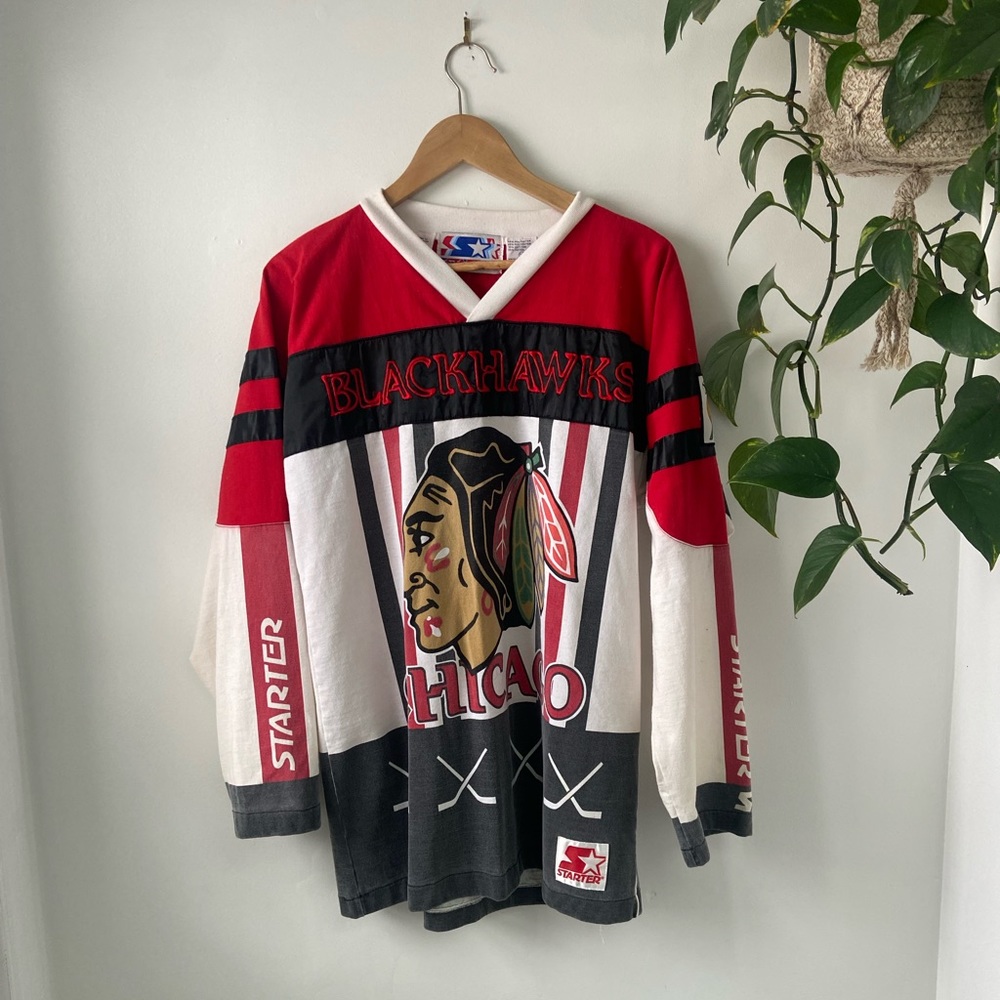 Vintage black hawks sweater jersey
